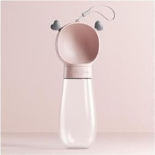 MarkEntegra Floriashopping Pet Seyahat Su Şişesi Yeni Kupası Açık Besleyici Kase 600ML Pembe