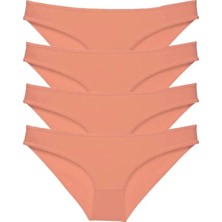 Modanı Seç 4 Adet Süper Eko Set Likralı Kadın Slip Külot Pudra