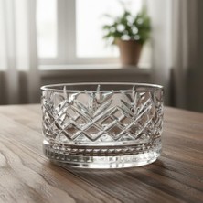 Lüx Kristal Büyük Cam Sunum Seti 6'lı, Kristal Kesme Cam Dondurmalık ve Tatlı Sunum, 9 cm x 5 cm