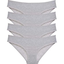 Modanı Seç 4 Adet Süper Eko Set Likralı Kadın Slip Külot Gri