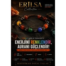 Erilsa Sertifikalı Renkli Akik Terahertz Doğal Taş Bileklik Ayarlanabilir Unisex - Enerjini Renklendir