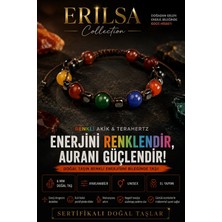 Erilsa Sertifikalı Renkli Akik Terahertz Doğal Taş Bileklik 6 mm Ayarlanabilir Unisex - Nazar Bereket Güç