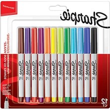 MarkEntegra Sharpie Ultra Fine, Süper Ince Uç, Karışık 12'li Paket