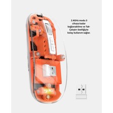 Çift Modlu Kablosuz Bluetooth 5.0 + 2.4ghz Mouse – 3 Cihaz Bağlantılı, Hızlı Geçiş Düğme