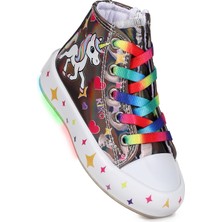 Kiko Kids Pames  Unicorn Fermuarlı Işıklı Kız Çocuk Spor Ayakkabı