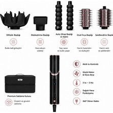 Shark Flexstyle 5-In-1 Siyah Çok Yönlü Fön Fırçası ve Kurutma Sistemi, 3 Isı 3 Hız Ayarı, Auto-Wrap Bukle, Seyahat Boy Kompakt Gövde, Stil Rehberi Hediyeli, Cool Shot Soğuk Hava