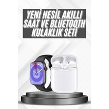 Northcity Akıllı Saat Gümüş Kasa Bluetooth Kulaklık Hediyeli Ikili Set - Şık ve Teknolojik