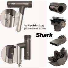 Shark HD754EUT Speedstyle Pro Flex Beyaz Lüks Saç Şekillendirici, Hızlı Kurutma, 4 In 1 Aparat, Pürüzsüz Bitiş, Çok Yönlü Şekillendirme, 1700 W Güç, Katlanabilir Pratik Gövde