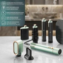 Homend 4606H Plus Hairmony Lüks Hava Üflemeli Saç Bakım Seti, Su Yeşili, Pürüzsüz Bitiş, Anti Statik Başlık, Çoklu Şekillendirme Aparatları, Soğuk Hava Tuşu, Hızlı Şekillendirme