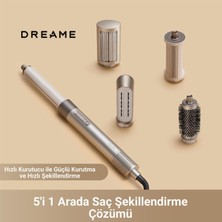 Dreame Airstyle RLS3L Gold Premium Saç Şekillendirici, 1300 W, Hava Üflemeli Başlıklar, Hacimli Fön, Doğal Dalga ve Bukle Aparatları, Iyon Destekli Bakım, Çoklu Aparat Sistemi