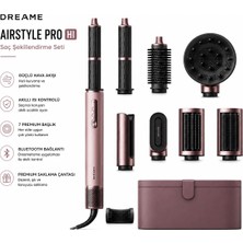 Dreame Airstyle Pro Hı Pembe Yüksek Kaliteli Saç Şekillendirme Seti, 3 Kademeli Isı, Dalga Aparatı, Düz Fön Başlığı, Bukle Belirginleştirme, Iyonik Bakım, Otomatik Sıcaklık Sensörü