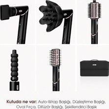 Shark Flexstyle 5-In-1 Siyah Premium Saç Kurutma ve Şekillendirme Seti, 1400 W, Auto-Wrap Otomatik Bukle, 5 Başlıklı Air Styler, Saklama Çantalı, Cool Shot Bitirme, Hafif Gövde
