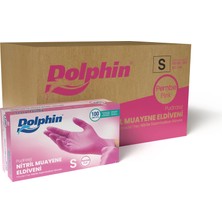 Dolphin Pembe Nitril Muayene Eldiveni S Beden 100 Adet x 20 Paket - Mdr - Koli
