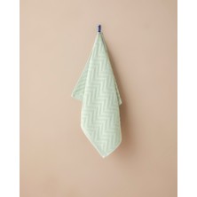 English Home Zigzag Pamuk Yüz Havlusu 50 x 70 cm Limon Yeşili Yumuşak ve Şık Tasarım