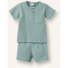 DeFacto Kısa Kollu Üst Şort Alt 2'li Pijama Takımı Erkek Bebek H5378A526HS