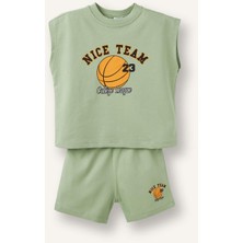 DeFacto Basketbol Topu Baskılı Atlet Şort 2'li Takım Erkek Bebek H8280A526HS