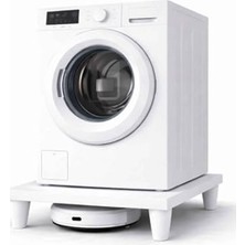 MarkEntegra Imt Aksesuar Çamaşır Makinesi Yükseltici 60X60 cm 12 cm Beyaz Platform Robot Süpürge Uyumlu Titreşim Azaltıcı