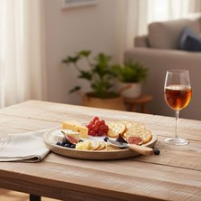 Skygo Deconox Mango Ağacı Pasta Tabağı - Içi Krem Emaye (Enamel) Kaplama, Tatlı, Meyve ve Kahvaltı Tabağı - Leke Tutmaz Ahşap Sunum (Yükseklik: 2 Cm) 20 cm ve 25CM Seçenekleri (25CM)
