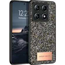 Csmtex Onegif Xiaomi Mi 14T Pro Bright Simli Kapak - Gümüş