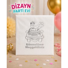 Dizayn Parti Evi Sünnetimize Hoş Geldiniz Varak Baskılı Parti Peçetesi 16 Adet Gold Gümüş Sünnet Peçetesi