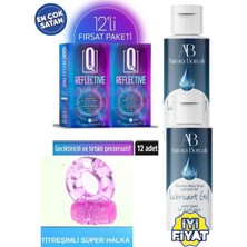 Aşkın Deposu Deromeya Health Q Reflective 12'li Kremli Tırtıklı Prezervatif Özel Geciktiricili Prezervatif 12'li Paket Özel Geciktiricili Ekstra Titreşimli Süper Halka 2*50 ml Süper Jel Hediyeli