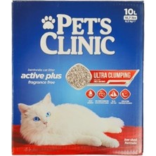 Pet's Clinic Aktif Karbonlu Tozsuz Kutulu Bentonit Kedi Kumu 10 Lt