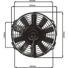 Star Motor Company 9 Inç 120 Wat 12 Volt Emici Axıel Fan
