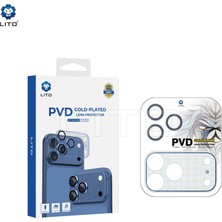 Lito Pvd Gold-Plated iPhone 17 Pro Kamera Koruyucu Navy