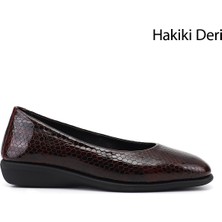 Gönderi(r) Kadın Bordo  Dolgu Taban Hakiki Deri Comfort Ayakkabı