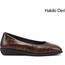 Gönderi(r) Kadın Kahve  Dolgu Taban Hakiki Deri Comfort Ayakkabı