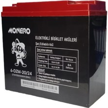 Monero 12V-20 Amper (Dik) Yeni Tarihli E-Bıke Elektrikli Bisiklet Akü EBATLAR:180*78*170 mm