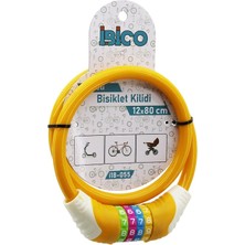 Otohousse Şifreli Kalın Bisiklet Kilit Çelik Tel Turuncu Renkli Kılıf 12MMX80CM (5545)