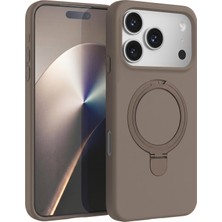Microsonic Apple iPhone 17 Pro Max Kılıf Aura Stant Magsafe Kahverengi