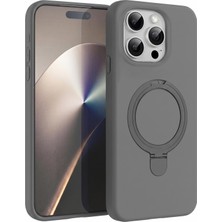 Microsonic Apple iPhone 15 Pro Max Kılıf Aura Stant Magsafe Gri