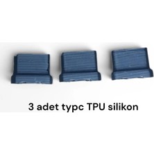 Emre Bilişim Iphone Type-C 15-15PRO-15PLUS-15PRO-MAX Toz ve Kir Önleyici Şarj Soketi Koruyucu tpu silikon  3 Adet