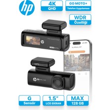 Hp F499X 4K Ultra Hd Akıllı Araç Içi Kamera - Dahili Gps'li, 1.5" LCD Ekranlı, Wi-Fi Telefon Bağlantılı, Wdr Gece Görüşlü ve G-Sensörlü Oto Kamera