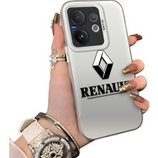 HONTINGA Vivo V60 5g ile Uyumlu Kılıfı Silikon Kenar Sert Arka Düşüme Önleyici Basitlik Anti Düşme Kamera Korumali Renault Desen Telefon Kılıfı Kadın ve Erkek Için Uygundur K1-1104