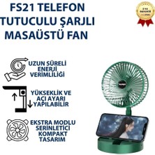 Hızlı Store  Şarjlı Masaüstü Fan,telefon Tutuculu, Mini Vantilatör USB Taşınabilir Sessiz Serinletici