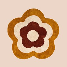 Matmel Soft Flower Tufting Banyo Paspası - Renkli - 90X90 cm