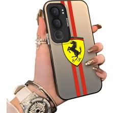 HONTINGA Vivo Y31 5g ile Uyumlu Kılıfı Silikon Kenar Sert Arka Düşüme Önleyici Basitlik Anti Düşme Kamera Korumali Ferrari Desen Telefon Kılıfı Kadın ve Erkek Için Uygundur K1-1109