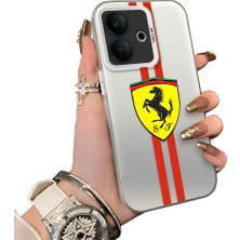 HONTINGA Vivo V60 Lite 5g ile Uyumlu Kılıfı Silikon Kenar Sert Arka Düşüme Önleyici Basitlik Anti Düşme Kamera Korumali Ferrari Desen Telefon Kılıfı Kadın ve Erkek Için Uygundur K1-1109