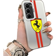 HONTINGA Infinix Hot 60 Pro ile Uyumlu Kılıfı Silikon Kenar Sert Arka Düşüme Önleyici Basitlik Anti Düşme Kamera Korumali Ferrari Desen Telefon Kılıfı Kadın ve Erkek Için Uygundur K1-1109