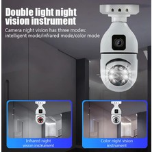 Hızlı Store Smart Çift Lensli Ip Ampul Kamera Hareketli Gece Görüşlü Ses Kayıtlı Wi-Fi Güvenlik Kamerası 4mp 360 Derece Full Hd Duy Girişli