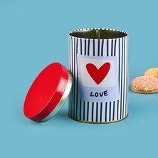 Sarkap Love Yuvarlak Tekli Metal Kutu - Renkli - 900 ml