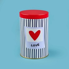 Sarkap Love Yuvarlak Tekli Metal Kutu - Renkli - 900 ml