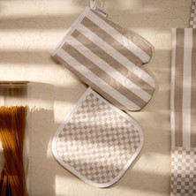 Matmel Soft Riga Fırın Eldiveni ve Tutaç Set - Bej / Ekru - 17X28 cm + 20X20 cm