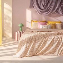 Matmel Soft Bloom Çift Kişilik Nevresim Takımı - Hardal / Pembe