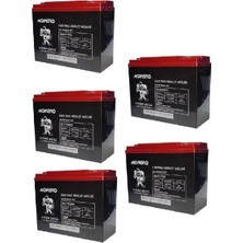 Monero 12V-20 Amper Dik -Yeni Tarihli-  E-Bıke Elektrikli Bisiklet Akü 5'lü Paket 24 Amper Ebatlarında Ebatlar: 180 x 78 x 170MM