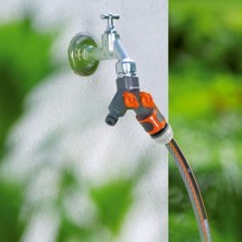 2 Yollu Vana: 26,5 mm (G 3/4 Inç) Dişli Musluk Için Su Dağıtıcı, Iki Cihazın Aynı Anda Bağlanması Için, Her Iki Çıkış Ayarlanabilir (938-20)