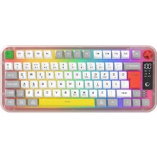Rampage Reflect 75 Sessiz Ekranlı Şarjlı Kablosuz Bluetooth + 2.4ghz Rgb Q Membrane Klavye Oyuncu Klavyesi